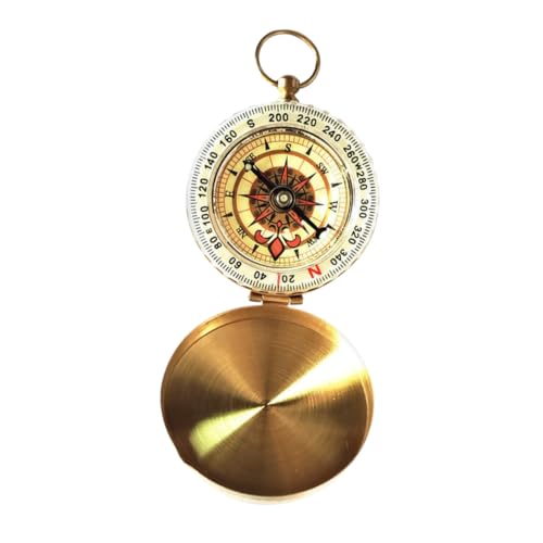 Brújula de Bolsillo Retro de Cobre para Camping miniatura 1