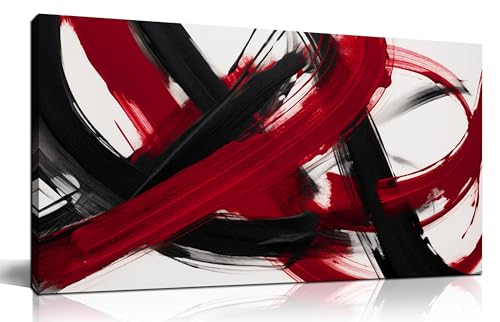LAOTOART Abstract Canvas Wall Art for Bedroom Black and Red