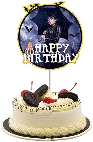 Wednesday Cake Toppers,Wednesday Flash cake Toppers,Wednesday Birthday Cake Decoration ，Wednesday Theme Birthday Party Supplies