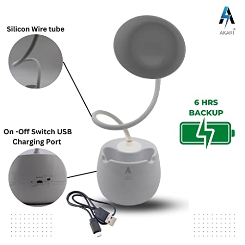 Image of Akari AK - 7004B Rechargeable Study /Reading Table LAMP / 1 PC Desk LAMP (AK-7004B (White))