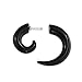 Unisex Black Large Round Swirl Spiral Tribal Fake Faux Ear Plug Taper Earrings Acrylic Resin Surgical Steel Women Men Teen