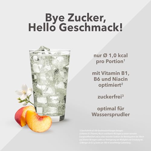 Foto von Best Body Nutrition Vital Drink ZEROP ® – Weißer Tee Pfirsich Sirup zuckerfrei – 1 L – 1:80 ergibt 80 Liter Fertiggetränk – Getränkekonzentrat mit Fruchtsaft – Geschmack für Wasser mit Vitaminen