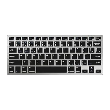 Geonav Teclado Multidispositivos Bluetooth, sem fio, Padrão ABNT2, Multissistemas, Teclas macias, Compacto, Autonomia de bateria, LED Indicador de bateria, OFTCW02SG, Cinza espacial/Preto