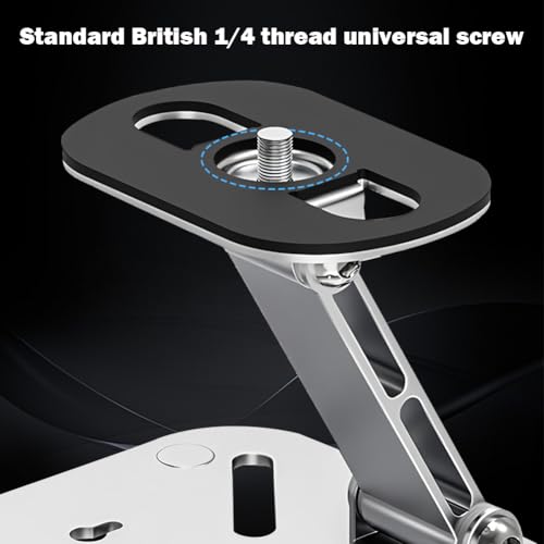 Beamer Halterung Projektor Beamer Ständer mit 1/4Zoll Schraubschnittstelle - Verbessertes 360° Multi-Winkel Desktop Projektorhalterung,Beamer Deckenhalterung Universal für Heimkino&Spielzimmer, Silber