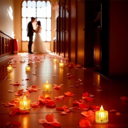 Image of HAIDOLIANG 48PCS Tea Lights Candles | LED Flameless Candles Battery Operated for Holiday Gifts, Electric Tealight for Bedroom,Table,Birthday Decorations