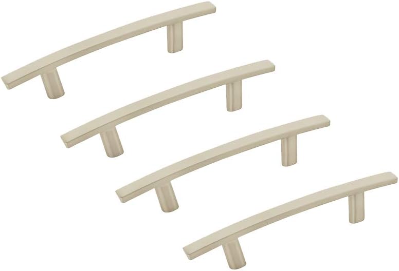 Amerock BP26201G10 Essential's Arch Tip Cabinet Pull, 1-1/16 in Projection, 5-5/16 in L, Zinc Alloy, 3 in (76 mm) Center-to-Center, Satin Nickel (4)