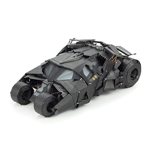 Fascinations PS2006 Metal Earth Metallbausätze - Batman Batmobil Tumbler, lasergeschnittener 3D-Konstruktionsbausatz, 3D Metall Puzzle, DIY Modellbausatz mit 3 Metallplatinen, ab 14 Jahre