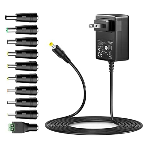 Basicvolt Universal Power Supply 9V 2A AC Adapter 100-240V AC to DC 9V 1.8A 1.5A 1A 0.8A 0.5A 450mA Power Adapter for LED Strip Light CCTV Camera Router Modem Toys DVD IR Illuminator ADSL Cats DVR Cover