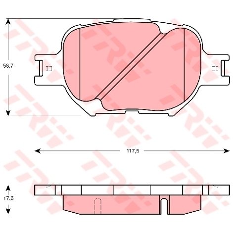 Garnitures de frein à disque TRW GDB3316 pour Toyota Celica