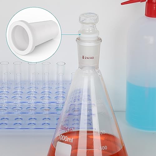 stonylab PTFE Sleeve, 24/40 Wiederverwendbare Gerippte PTFE-Verbindungshülse mit Verstärktem Greifring