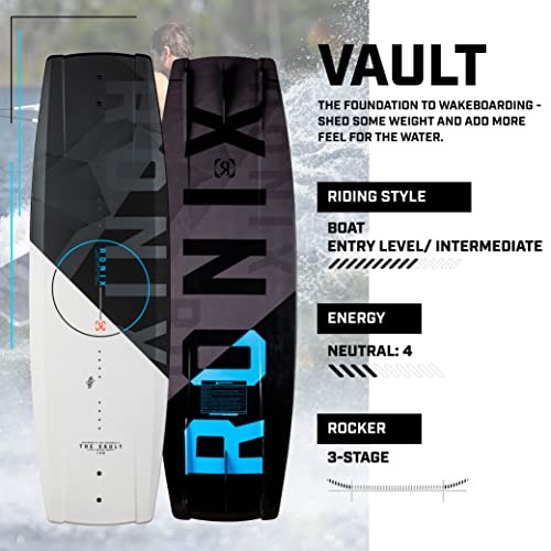Ronix Vault Textured Wakeboard, White/Black, 135 cm - Thumbnail 2