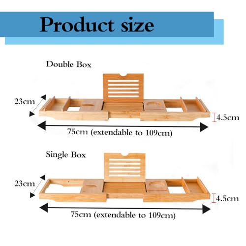Bandeja de baño de bambú premium con soporte extensible para experiencia spa 3