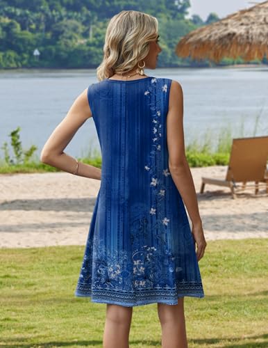 Image of Zeagoo Womens Summer Dress 2026 Sleeveless Casual A-Line Tshirt Sundresses