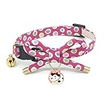 PetSoKoo Cute Bowknot Cat Collar with Bell. Japan Colorful Polka Dots Pattern. Lucky Cat Charm. Safe