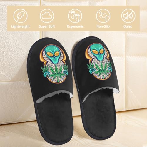 Strange People And Weed Plants Cannabis Slippers For Women Men Cozy Indoor And Outdoor Slip On Slippers Fuzzy House Shoes3