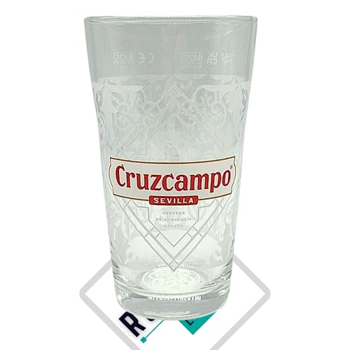 Cruzcampo - Vaso de media pinta nucleado de 10 onzas, vaso de media pinta Roxley