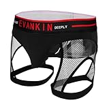 Evankin Mens Sexy Briefs Hollow Out Underwear Assless Jockstrap Leggings Lingerie with Leg Band(Black£¬S)