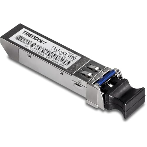 Image of TRENDnet SFP Single Mode LC Module (20km / 12.4 mi), TEG-MGBS20, Data Rates up to 1.25Gbps, 1310nm Single Mode, IEEE 802.3z Gigabit Ethernet, ANSI Fiber Channel Compliant, Lifetime Protection