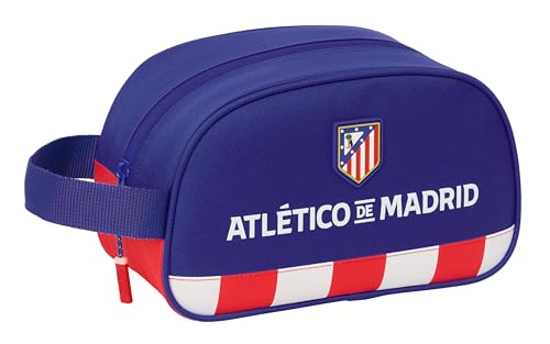 Safta Atletico De Madrid - Beauty Case Scuola Per Bambini Medio Con Manico, Borsa Per Bambini, Adattabile Al Carrello, Facile Da Pulire, Comodo E Vers