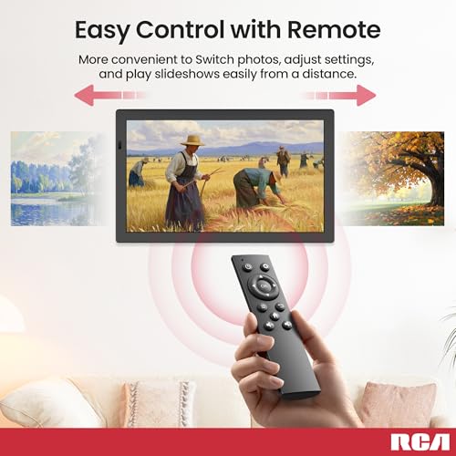 Image of RCA 21.5 inch Large WiFi Digital Picture Frame Electric Uhale Frames with Remote Control 32GB Memory, 1920 X 1080P FHD IPS No Touch Screen, Support Wall Mount, Auto Rotate, Instantly Share Photos Videos