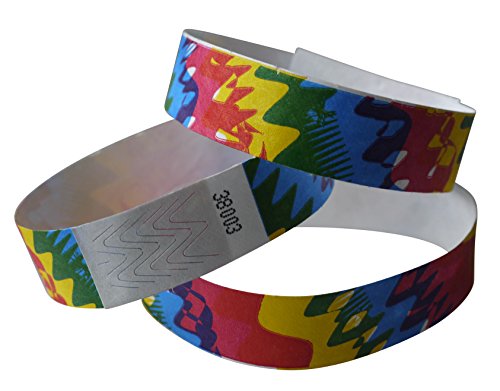 Preisvergleich Produktbild 100 x Tyvek-Kontrollbänder bunt bedruckt MIXOLOGY