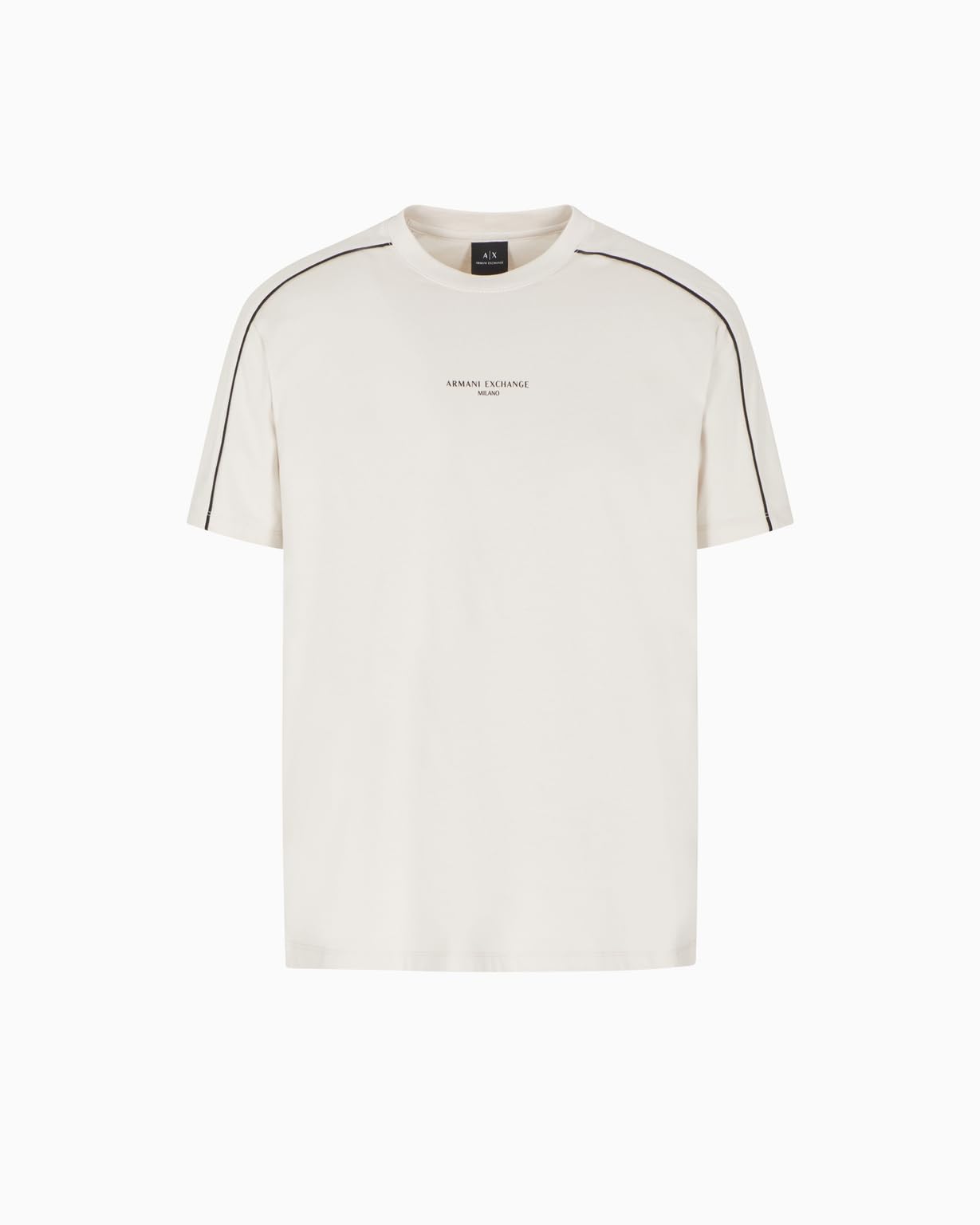 Armani Exchange Piped T-Shirt, Off White, Size L, Men