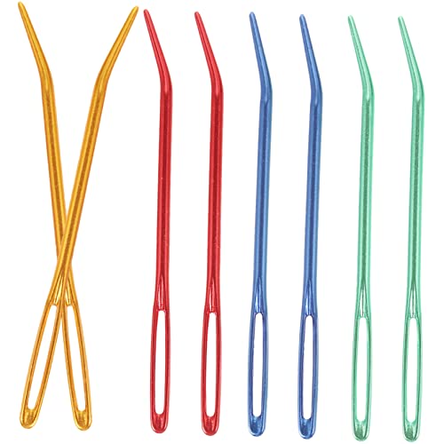 KALLORY Large Eye Wool Needles 8pcs Darning Needles Set for Crocheting Knitting Tapestry Work