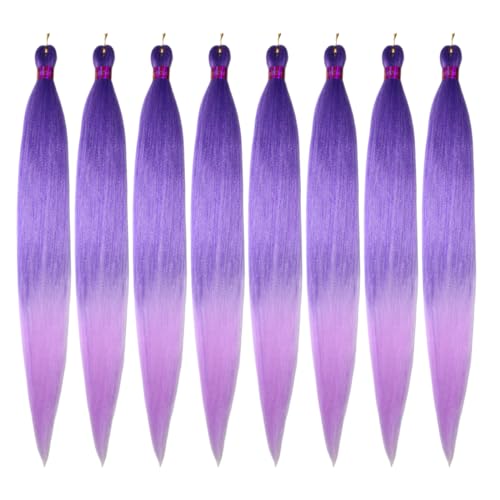 Braiding Hair Pre Stretched,Ombre Braiding Hair 28''-8 packs Silky Color Blend Braid Hair Extensions