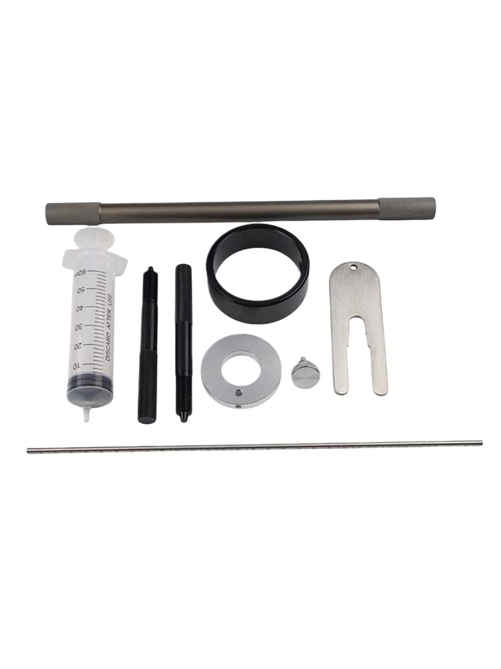 Kit di manutenzione forcella per strumento compressore forcella compatibile con forcelle per cartuccia per moto, strumento per anello regolabile con asta ammortizzatore