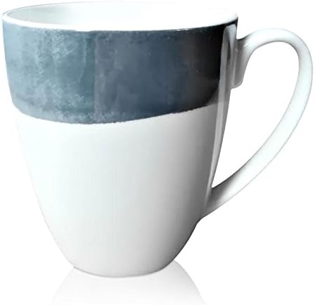 Watercolor Fine Bone China Mug, Simple Modern Design Coffee Mug,for Tea About 360ml (Cup, Gray)