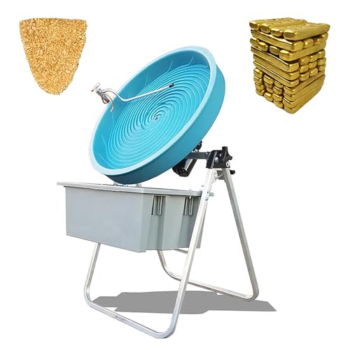 ZKXMCL Complete Gold Panning Kit - Portable Gold Mining and Mercury Mixing Machine, Worm Gear Automatic Gold Mining Equipment, with 24 Spiral Vortex Rotating Disc, Prospecting Gear