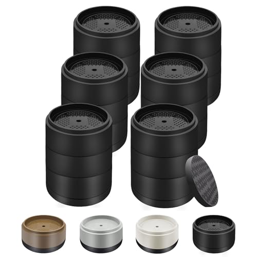 Furniture Risers Bed Risers Heavy Duty 1 inch, 2 inch, 3 inch, 4 inch Round Adjustable Bed Lifts Riser for Desk Legs Table Couch Sofa Chair Refrigerator Washing Machine (1+1+1 Inch, Black, 6 Pack)
