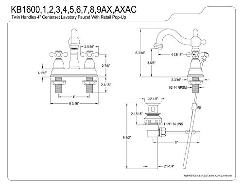 Kingston Brass KB160AXAC Heritage 4 in. Centerset Bathroom Faucet, Antique Copper by Kingston Brass - Image 8