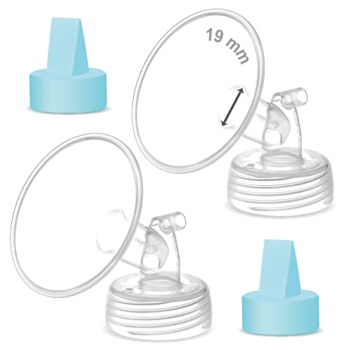 Image of Maymom Pump Part Compatible with Spectra Ameda Luna Pumps, Synergy Gold; Inc Wide Mouth Flange 19 mm Blue Valve; Not Original Spectra Flange; Replace Spectra S1 S2 Plus Flange