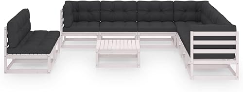Miniatura 2 de QZZCED Juego de 10 piezas para patio con cojines sofá al aire libre juego de bar de patio muebles modernos para exteriores banco de comedor con