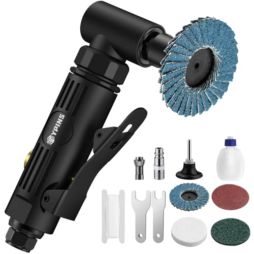 EYPINS Meuleuse d'Angle Pneumatique 1/4' 90psi (6.2 Bar) 20 000 tr/min avec 4 Disques Différents 2...