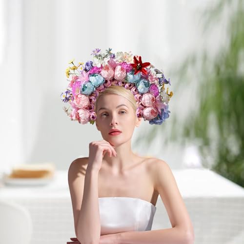 Couronne florale haut de gamme et serre-tête de mode chic