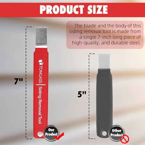 image for TonGass (1-Pack, 7 Inches) Vinyl Siding Removal Tool with Extra Long H