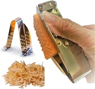 SAFEGRATE Grater Finger Guard for Cutting Vegetables/Grating with Mandoline Slicer/Vegetable Slicer, Stainless Steel Finger Protector for Cutting Food, Dishwasher Safe Finger Guards for Cutting