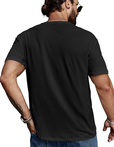 Mens Soft Cotton T-Shirts 3-Pack, Crew Neck Basic Tees,Solid Color Versatile T Shirt4