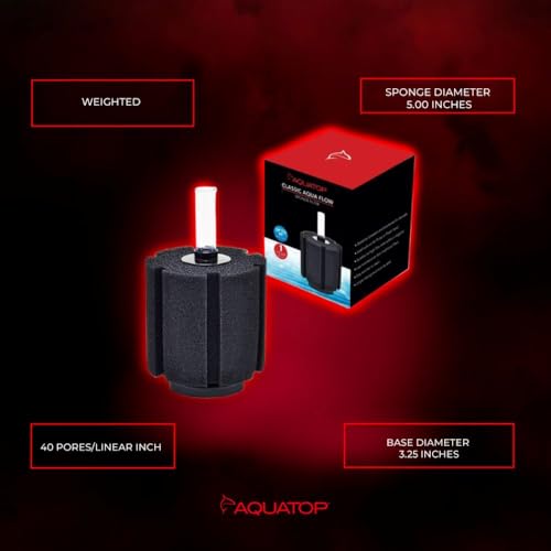 Image of Aquatop Internal Sponge Filter - Mechanical & Biological Filtration - Compatible with Air Pumps or Powerheads - Up to 60 Gallons - CAF-60