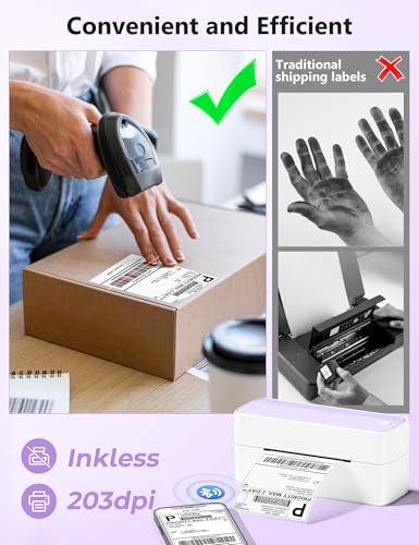 Image of Phomemo 241BT 4X6 Wireless Shipping Label Printer with 250Pcs 4x6 Thermal Labels, Shipping Address Label, Bluetooth Thermal Label Printer for Shipping Package, Compatible with iPhone, Android