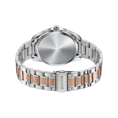 Image of Sonata Jashn with Quartz Analog D. Blue Dial IPS /IPRG Strap Men's Wedding Watch - 77206KM04