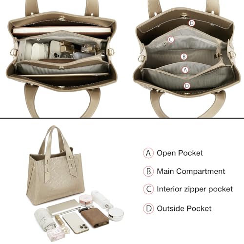 Image of LAORENTOU Women Crossbody Handbags Genuine Leather Satchel Handbags for Women Top-handle Shoulder Tote Purses