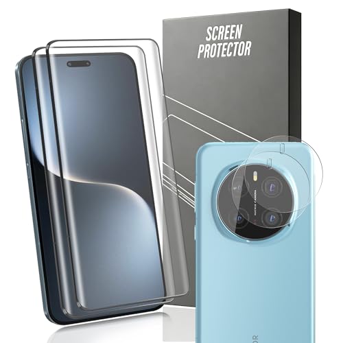 Cmiuubrer 2+2 Pack Tempered Glass for Honor Magic 7 Pro Outer Screen Protector with Camera Lens Protector, 9H Hardness, HD Clear Film, Case Friendly, Protector for Honor Magic 7 Pro