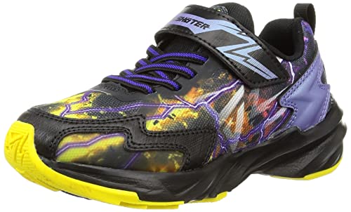 スニーカー 運動靴 マジック 雷スキル 17~24.5cm 0.5cm有 男の子 キッズ SK0017 ブラック 17.0 cm 2E