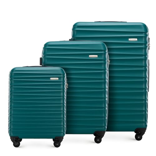 WITTCHEN Reisekoffer 3er Koffer-Set Rollkoffer Trolley Handgepäck Reisekofferset Gepäckset Hartschale aus ABS 4 Spinner-Rollen Zahlenschloss Groove Line grün Lufthansa/Eurowings/Ryanair/Condor WITTCHEN Reisekoffer 3er Koffer-Set Rollkoffer Trolley Handgepäck Reisekofferset Gepäckset Hartschale aus ABS 4 Spinner-Rollen Zahlenschloss Groove Line grün Lufthansa/Eurowings/Ryanair/Condor