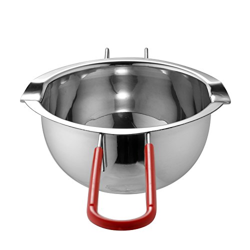 18/8 Stainless Steel Universal Melting Pot, Double Boiler Insert, Double Spouts, Heat-Resistant Handle, Flat Bottom, Melted Butter Chocolate Cheese Caramel Homemade Mask =580Ml (Silver) #TOP3