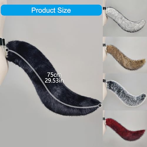Cola de zorro eléctrica de pelo sintético con control remoto inalámbrico y movimiento fluido 6