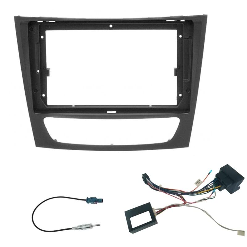 Sound-way - Kit de Montage Autoradio, Façade Cadre de Radio 9" Pouces, Adaptateur Compatible avec Mercedes Classe E (W211) 2002-2009 / Classe CLS (C219) 2004-2010
